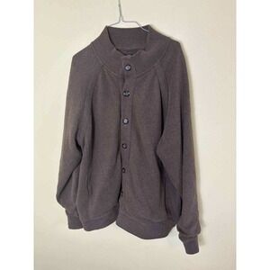 Carnoustie Mens Brown Button Front Mock Neck Lined Knit Cardigan Sweater Size LG